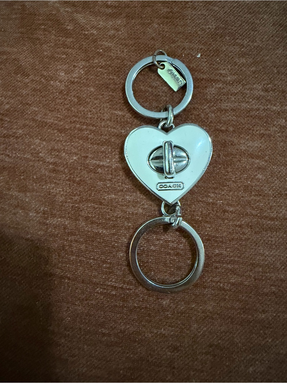 vintage Coach Heart Turnlock Valet Keychain